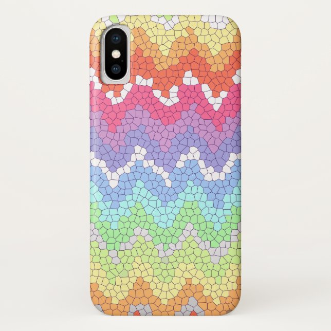 Rainbow chevron Stained glass Colourful Abstract Case-Mate iPhone Case (Back)