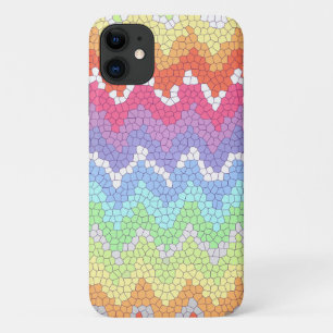 Rainbow chevron Stained glass Colourful Abstract iPhone 11 Case
