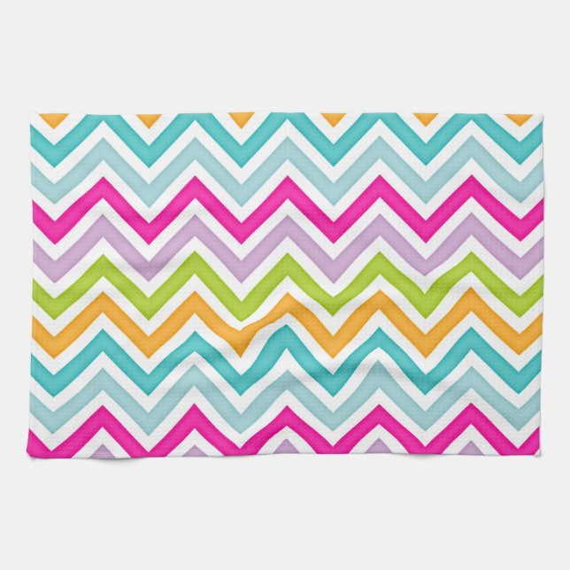 Rainbow Chevron Tea Towel (Horizontal)