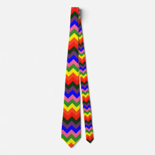 rainbow chevron tie