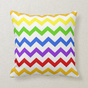 Rainbow chevron zigzag kawaii cute zig zag pattern cushion