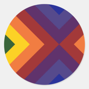 Rainbow Chevrons Classic Round Sticker