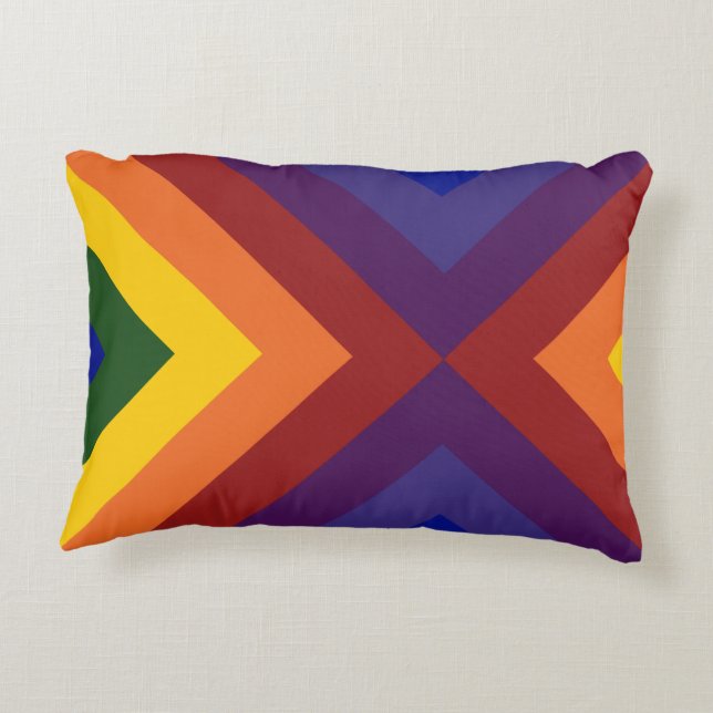 Rainbow Chevrons Decorative Cushion (Back)