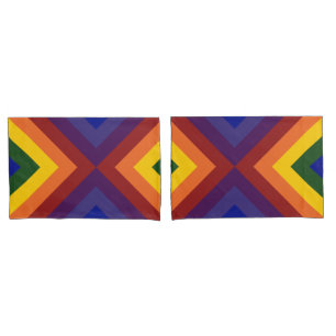 Rainbow Chevrons Geometric Pattern Pillowcase
