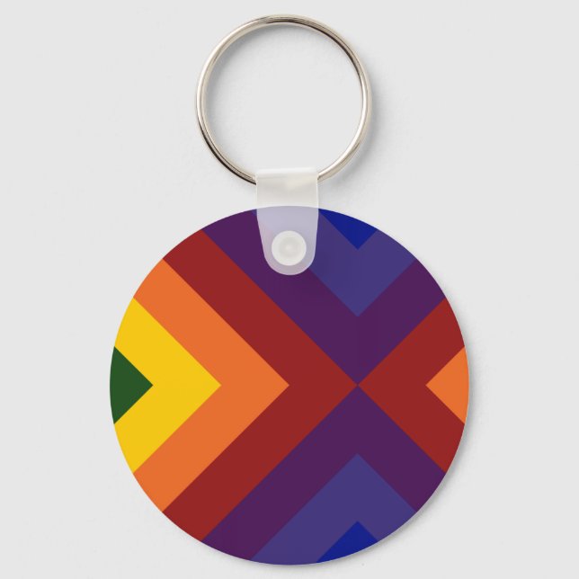 Rainbow Chevrons Key Ring (Front)