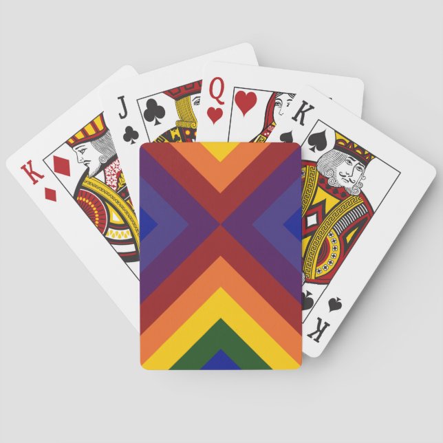 Rainbow Chevrons Playing Cards (Back)