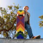 Rainbow Chevrons Skateboard<br><div class="desc">Celebrate your LGBT Pride or love of colour with a geometric rainbow. A series of red, orange, yellow, green, blue, indigo, and violet chevrons converge in this bold, original geometric pattern.
Digitally created image.
Copyright © Claire E. Skinner. All rights reserved.</div>
