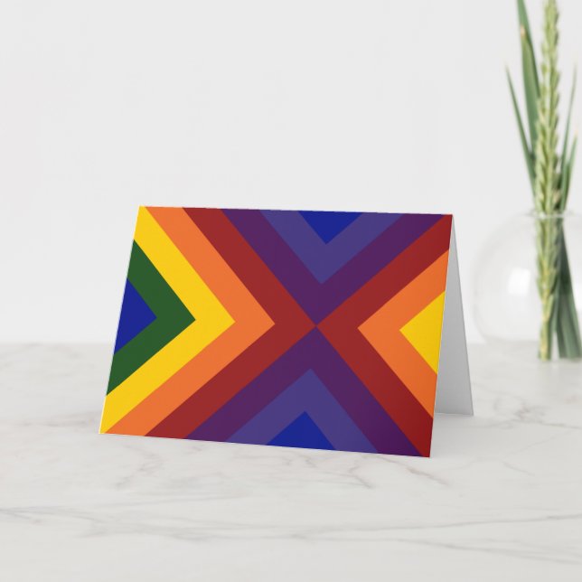 Rainbow Chevrons Thank You Card (Front)