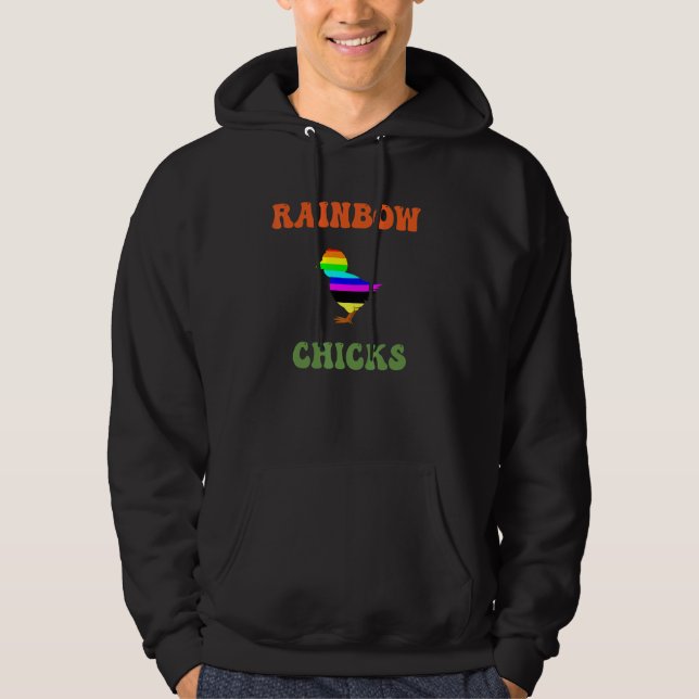 Rainbow Chicks Me Girls Who Dig Girls Designs Hoodie (Front)