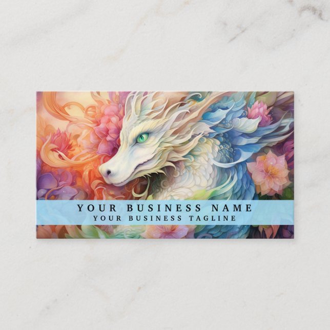 Rainbow Chinese Dragon Business Card (Front)