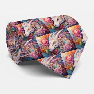 Rainbow Chinese Dragon Pattern Tie