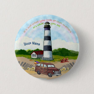 Rainbow Choice Lighthouse 6 Cm Round Badge