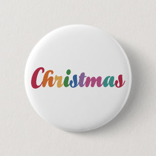 Rainbow Christmas 6 Cm Round Badge