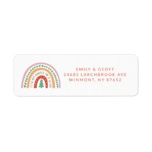 Rainbow Christmas Custom Return Address Label