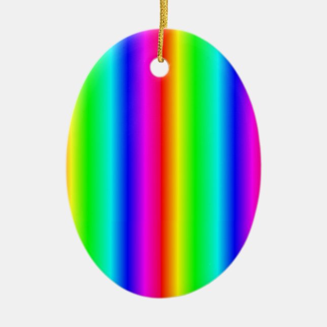 Rainbow Christmas LGBTQ Ceramic Ornament (Front)