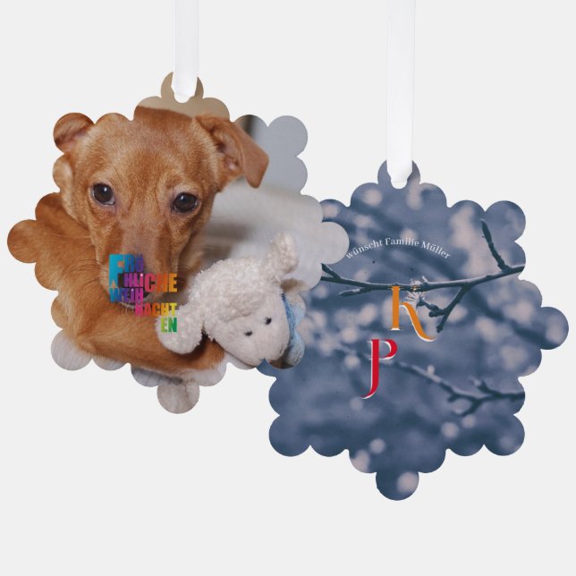 Rainbow Christmas Tree Decoration Card (Front/Back)