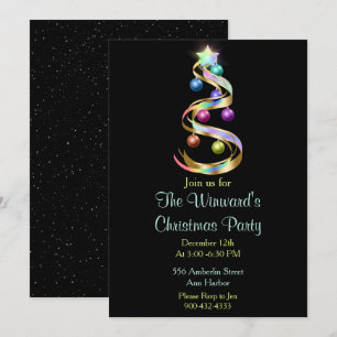 Rainbow Christmas Tree Invitation
