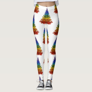 rainbow christmas tree leggings