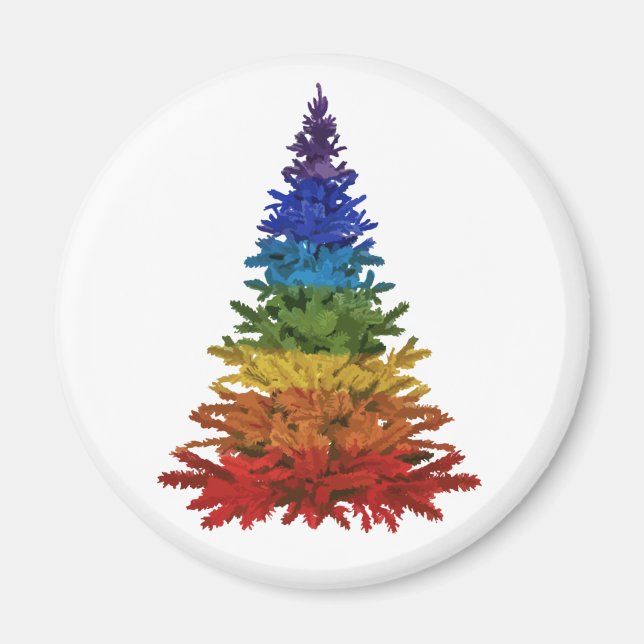 Rainbow Christmas Tree Magnet (Front)