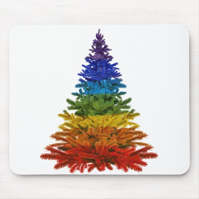 rainbow christmas tree mouse pad (Front)