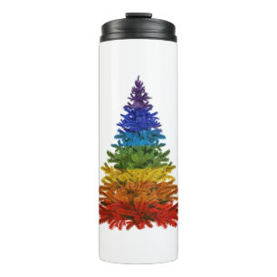 rainbow christmas tree thermal tumbler