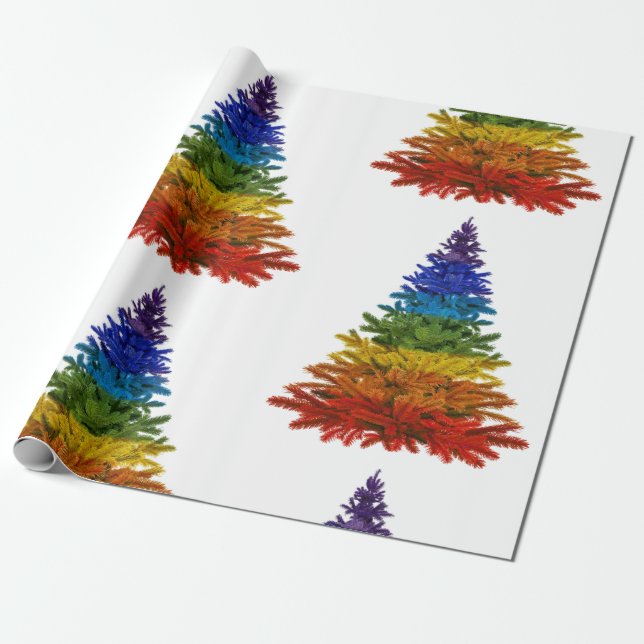 rainbow christmas tree wrapping paper (Unrolled)
