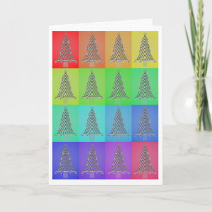 rainbow christmas trees #1 holiday card