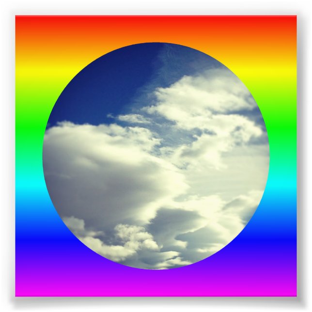 Rainbow Circle Border Photo Print (Front)