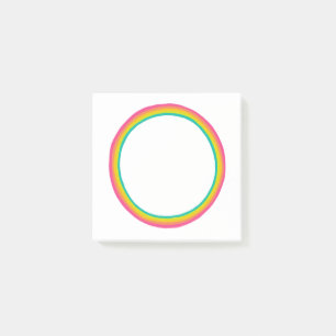 Rainbow Circle Chic Colourful Fun Modern Ring  Post-it Notes