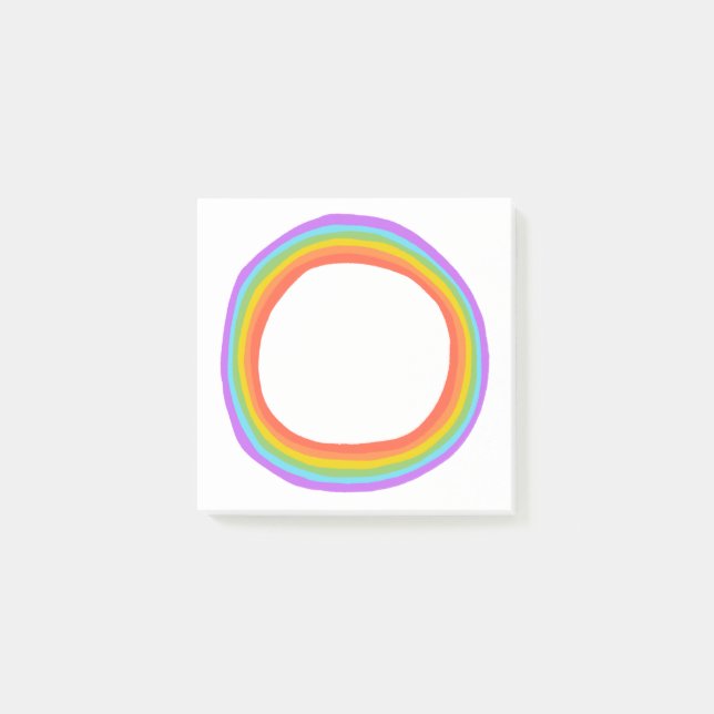 Rainbow Circle Chic Colourful Fun Modern Ring   Post-it Notes (Front)