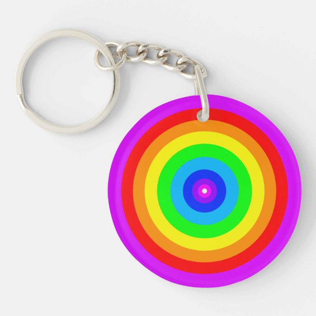 Rainbow Circle Design-40686 Key Ring (Front)