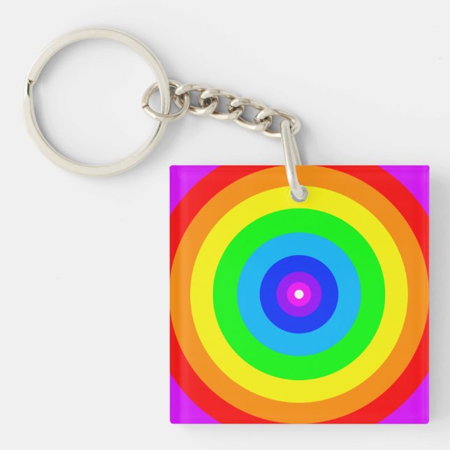 Rainbow Circle Design-40686 Key Ring (Front)