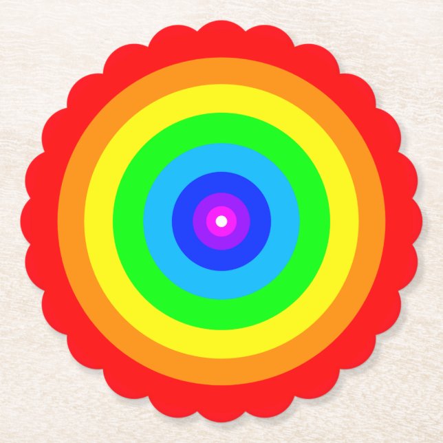 Rainbow Circle Design-40686 Paper Coaster (Front)