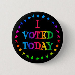 Rainbow Circle of Stars I VOTED TODAY LGBT 2.25" 6 Cm Round Badge