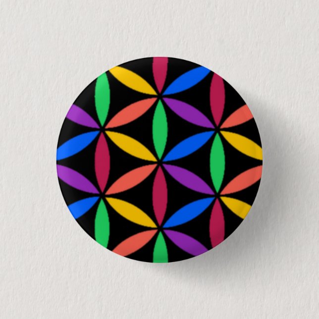 Rainbow circles 3 cm round badge (Front)