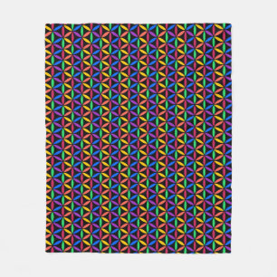 Rainbow circles fleece blanket