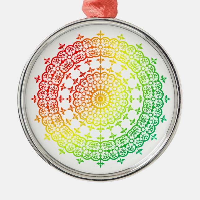 Rainbow Circles Metal Ornament (Front)