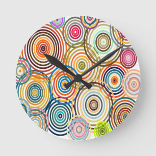 Rainbow Circles Round Clock