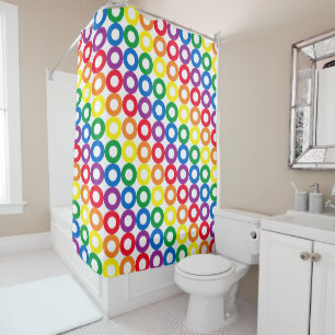 Rainbow Circles Shower Curtain