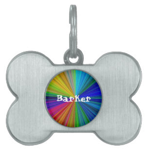 Rainbow Circular Gradient Pet Name ID Tag