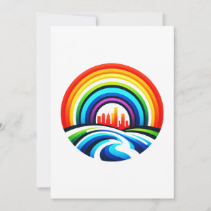 Rainbow City Skyline Urban Diversity & Hope Design Holiday Card
