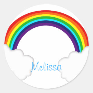rainbow classic round sticker