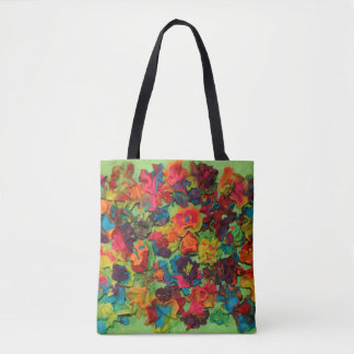 Rainbow Clay Flowers Tote Bag