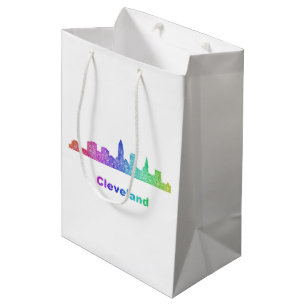Rainbow Cleveland skyline Medium Gift Bag