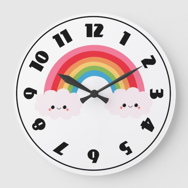 Rainbow Cloud Clock (Front)