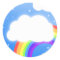 Rainbow cloud custom name  - stickers