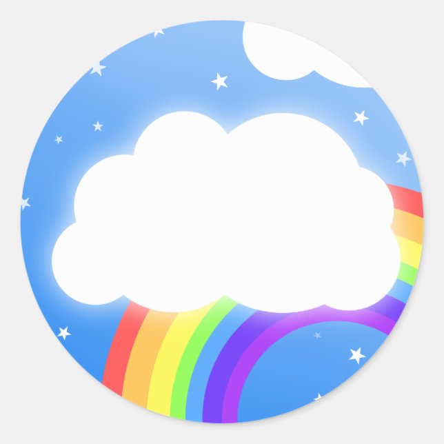 Rainbow cloud custom name  - stickers (Front)