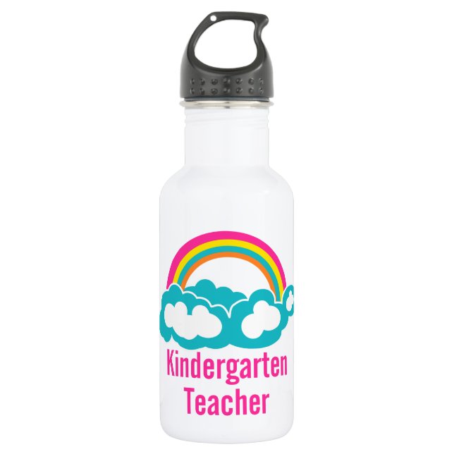 Rainbow Cloud Kindergarten Teacher 532 Ml Water Bottle (Front)