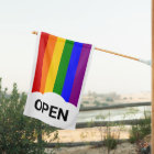 Rainbow Cloud Open Flag