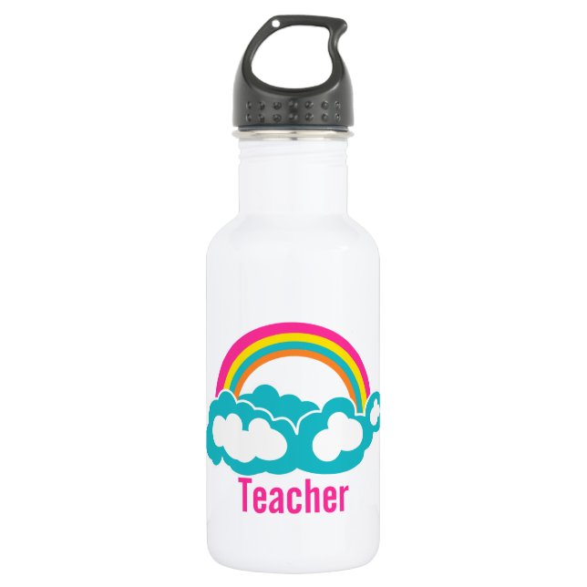 Rainbow Cloud Teacher 532 Ml Water Bottle (Front)